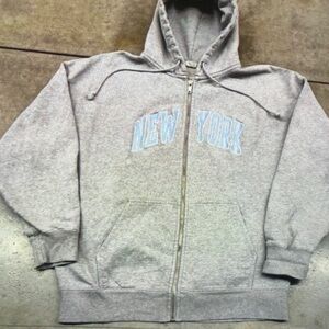 Gray Kids Hoodie with Blue Accents